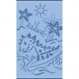 Πετσέτα Θαλάσσης Βαμβακερή Velour Blue 70x120εκ. Dinosaur Surfer Melinen 20004886