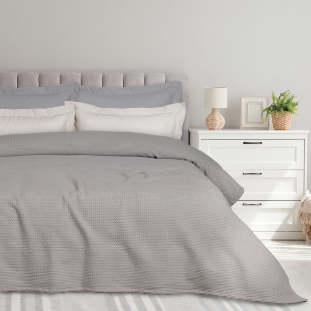 Κουβέρτα Polycotton Πικέ King 240x260εκ. Blanket 0496 Γκρι Das Home