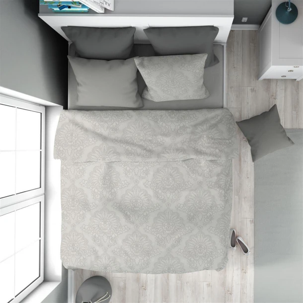 Πάπλωμα Βαμβακερό Εμπριμέ Μονό 160x240εκ. Άρτεμις 701 Grey DimCol 33111123001