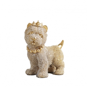 Διακοσμητική Φιγούρα Σκύλος Polyresin Χρυσός ESPIEL 10x6x11,2εκ. FAD215