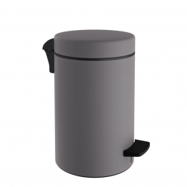 Καλάθι Απορριμμάτων 10lt-Φ20x37εκ. Soft Close Ανοξείδωτο Matte Concrete Grey Pam & Co 2037-163