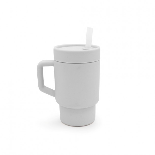 Παγούρι Σιλικόνης Με Καλαμάκι Tumbler Γκρι Melii MEL19920