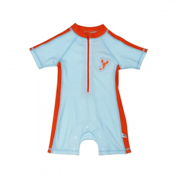 Ολόσωμο Μαγιό Κοντομάνικο Surf Suit 12-24μηνών Lobster Light Blue Zoocchini ZOO12804