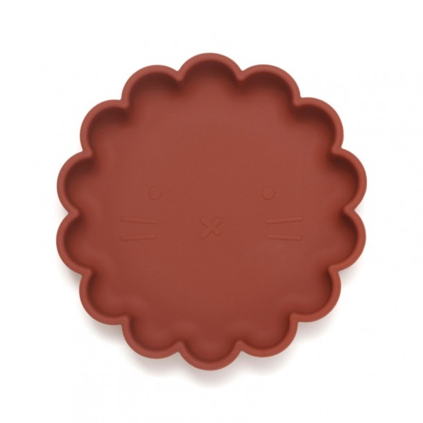Πιάτο Σιλικόνης Με Βεντούζα Lion Baked Clay 18x18x3εκ. Petit Monkey PTM-SP4