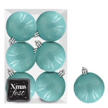 Σετ Μπάλες 6τμχ Περλέ Θαλασσί Δ6εκ. Xmas fest 93-3537