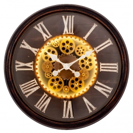 Ρολόι Τοίχου Με Φως Πλαστικό Καφέ Φ57εκ. iliadis 92647