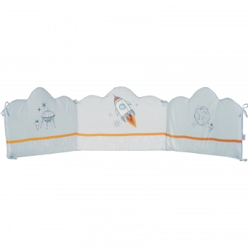 Πάντα Κούνιας Microfiber 45x195εκ. Digital Print Fun 4877 Γκρι-Κίτρινη-Μπλε Das Baby