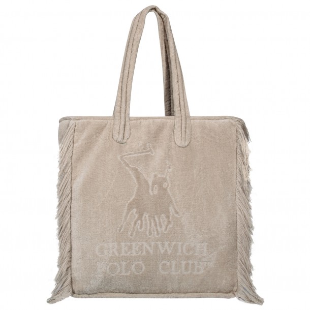 Τσάντα Θαλάσσης Βαμβακερή 42x45εκ. Essential 3734 Γκρι Ανοιχτό Greenwich Polo Club