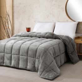 Κουβερτοπάπλωμα Flannel-Sherpa Υπέρδιπλο 220x240εκ. Shelby Dark Grey Melinen 20001438