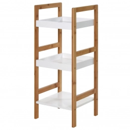 Ραφιέρα Μπάνιου Bamboo-MDF Με 3 Ράφια Natural-White MRShome 0090000