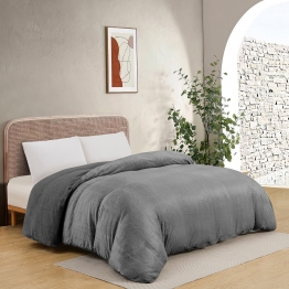 Παπλωματοθήκη Flannel-Sherpa Μονή 165x225εκ. Shelby Anthracite Melinen 20004982