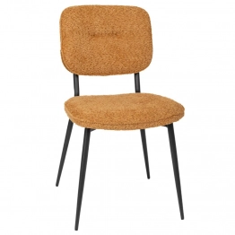 Καρέκλα Blossom Bliss Με Καφέ Μπουκλέ Ύφασμα Και Μαύρο Μεταλλικό Σκελετό iliadis 63x47x85εκ. 92086
