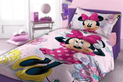 Σεντόνια Σετ 3 τεμ Βαμβακερά Μονά Disney Home Minnie 853 160X240 Pink DimCol