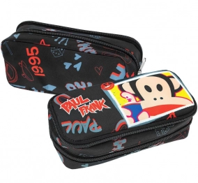 Κασετίνα Βαρελάκι Με 2 Θήκες Paul Frank Graffiti 23x10x6εκ. Gim 50-3690