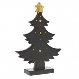 Χριστουγεννιάτικο Διακοσμητικό Δέντρο Κεραμικό Μαύρο-Χρυσό iliadis 19x5x25εκ. 81476