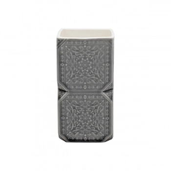 Ποτηροθήκη Πήλινη Γκρι Feng Shui Estia 6,7x6,7x12,9εκ. 02-11444