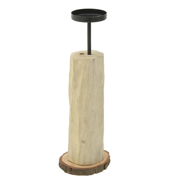 Κηροπήγιο Ξύλινο-Μεταλλικό inart 9x27εκ. 3-70-244-0005