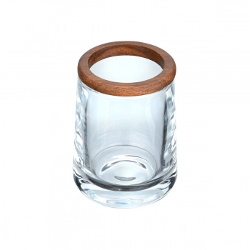 Ποτηροθήκη Γυάλινη-Ξύλινη Acacia 7,5x7,5x10,5εκ. estia 02-18177