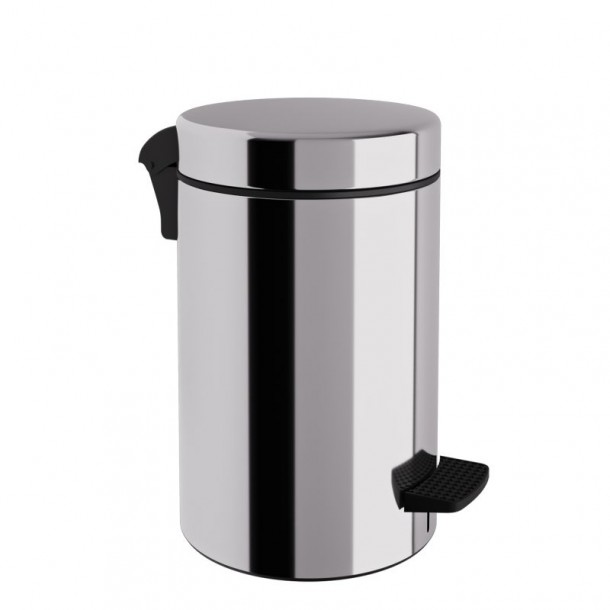 Καλάθι Απορριμμάτων 10lt-Φ20x37εκ. Soft Close Ανοξείδωτο Inox Pam & Co 2037-001