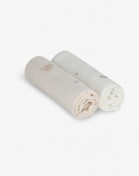 Σετ 2τμχ Πάνα Αγκαλιάς Bamboo-Βαμβακερή 70x70εκ. Ροζ Minene 12311005060OS