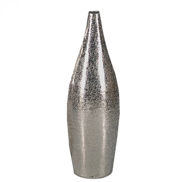 Βάζο Μεταλλικό Ασημί Art Et Lumiere 16x9x51εκ. 20973