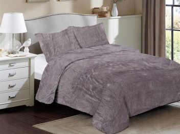 Κουβέρτα Coral Fleece Υπέρδιπλη 220x240εκ. Solid 06 Grey DimCol 33422524004