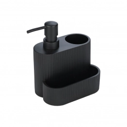 Ντισπένσερ Υγρού Πιάτων Με Θήκη Για Βούρτσα & Σφουγγάρι Μαύρο 16x13x9,5εκ. Estia 01-23560