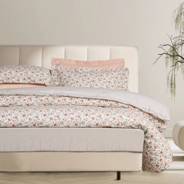 Σετ Παπλωματοθήκη Βαμβακερή Υπέρδιπλη 220x240εκ. Happy 9702 Beige Das Home