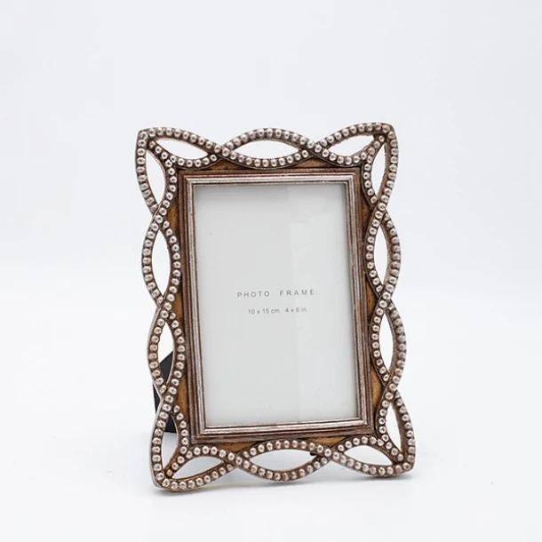 Κορνίζα Polyresin Με Πέρλες Μπρονζέ 10x15εκ. ESTHETI 815-00066