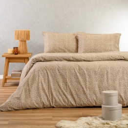 Σετ Σεντόνια Φανελένια King Size Με Λάστιχο 180x200+30εκ. Keshia Beige Winter Line Melinen 20005100