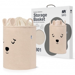 Καλάθι Πολυχρηστικό 35x45εκ/43lt Μπουκλέ Αρκουδάκι Μπεζ Sipo Premium SIP-BB01