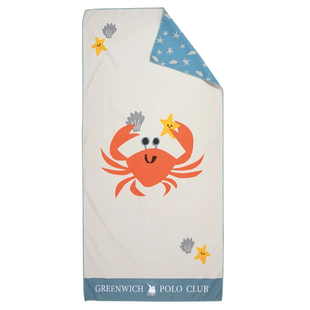 Πετσέτα Θαλάσσης Microfiber 70x140εκ. Junior 4080 Μπλε-Γκρι Greenwich Polo Club