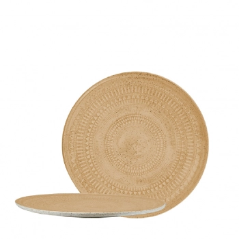 Πιάτο Φαγητού Ρηχό Stoneware Ανάγλυφο Aztec Brown ESPIEL 27εκ. ZAT105K6