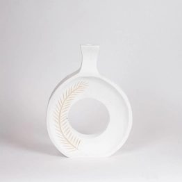 Βάζο Ξύλινο Λευκό-Natural 25x6x32εκ. ESTHETI 819-00683