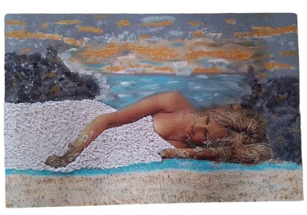 Πίνακας Χειροποίητος Decoupage Με Decofoam Γυναικεία Φιγούρα 51x1x33εκ. 19958-18