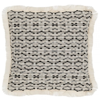 Διακοσμητικό Μαξιλάρι Υφασμάτινο Polycotton Εκρού-Γκρι-Μαύρο 42x42εκ. iliadis 90213