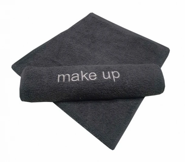 Πετσέτα Βαμβακερή Με Κέντημα Make Up 30x50εκ. Γκρι Plain Line
