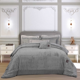 Κουβερτοπάπλωμα Faux Fur King 240x250εκ. Premium 3964 Grey Greenwich Polo Club