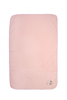 Κουβέρτα Πικέ Κούνιας 100x160εκ. Με Κέντημα Stork 192 Pink DimCol