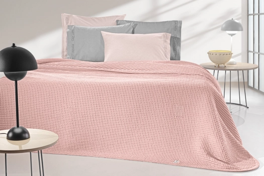 Κουβέρτα Βαμβακερή Πικέ King 260x240εκ. Eternity Misty Rose Guy Laroche