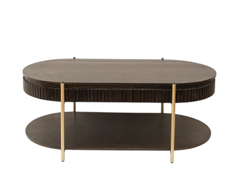 Τραπέζι Σαλονιού Με Ράφι Ξύλινο-Μεταλλικό Καφέ-Χρυσό 120x60x40εκ. Zen Collection 25.23.51743