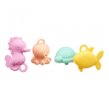 Παιχνίδια Μπάνιου Σιλικόνης Ζωάκια Της Θάλασσας Σετ 4τμχ akuku A0711
