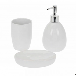 Σετ Μπάνιου 3τμχ Δολομίτη White MRShome 0100001