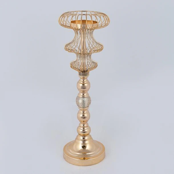 Κηροπήγιο Μεταλλικό Χρυσό 16x47εκ. ESTHETI 752-24082