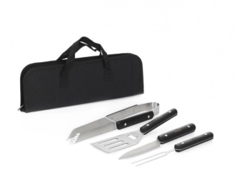 Σετ Barbeque Μεταλλικό-Ξύλινο Σε Θήκη Μαύρη 37x13εκ. Easy Grill Homla 240853