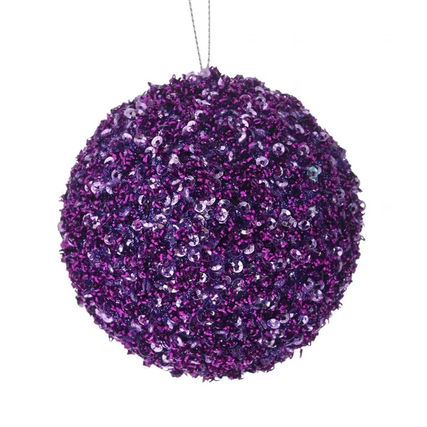 Χριστουγεννιάτικη Μπάλα Polyfoam Μωβ Glitter 8εκ. iliadis 83502