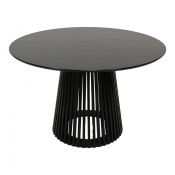 Τραπέζι Domonic pakoworld mdf σε μαύρη απόχρωση Φ120x75εκ