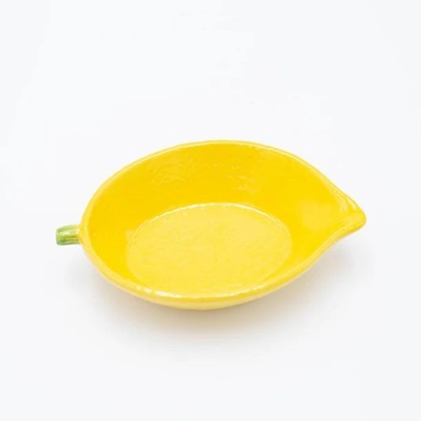 Διακοσμητική Πιατέλα Κεραμική Λεμόνι Κίτρινη 15,5x10x3,5εκ. ESTHETI 819-00204