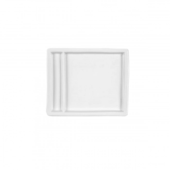 Πιάτο 2 Θέσεων Τετράγωνο Πορσελάνης Λευκό Art Et Lumiere 18x15x2εκ. 05951