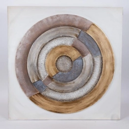 Πίνακας Καμβάς Κύκλος Λευκός-Μπλε-Natural 80x3x80εκ. ESTHETI 755-12212